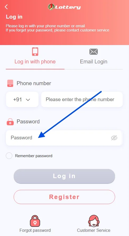 enter the account password